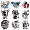 SUNNYCLUE 9Pcs 9 Styles Alloy & 304 Stainless Steel & Rhinestone European Beads FIND-SC0007-60-1