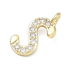 Brass Micro Pave Clear Cubic Zirconia Pendants KK-I476-01G-S-2