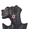 304 Stainless Steel Glass Seed Beads Snowflake Dangle Earrings EJEW-MZ00537-03-2