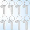 20Pcs 201 Stainless Steel Blank Pendant Keychain KEYC-SC0001-62C-6