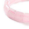 Natural Rose Quartz Beaded Stretch Bracelets for Women BJEW-C081-10-3