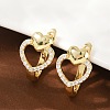Brass Micro Pave Clear Cubic Zirconia Clip-on Earrings EJEW-F895-22B-G-1