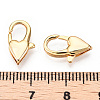 Brass Heart Lobster Claw Clasps X-KK-N254-14G-3