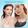 6Pcs 6 Styles Star Moon Stainless Steel Braided Chain Macrame Pouch Empty Stone Holder Pendant Necklace Making NJEW-SC0001-44-4
