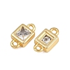 Brass Pave Clear Cubic Zirconia Connector Charms KK-A269-25G-2