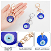 4Pcs 2 Colors Handmade Lampwork Evil Eye Keychain KEYC-NB0001-17-3