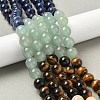 Chakra Natural Red Jasper & Yellow Jade & Green Aventurine & Tiger Eye & Sodalite & Amethyst Beads Strands G-NH0002-E02-10mm-2