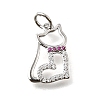Brass Micro Pave Cubic Zirconia Pendants KK-V007-005P-01-1