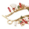 Christmas Theme Alloy Enamel Charm Bracelets BJEW-TA00651-2