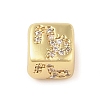 Brass Micro Pave Clear Cubic Zirconia European Beads KK-K368-01G-10-1