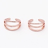 Brass Cuff Earrings EJEW-P188-02RG-2