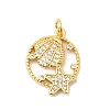 Brass Micro Pave Cubic Zirconia Pendants KK-P343-01E-G-1