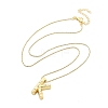 Brass & Plastic Pearl Letter Pandent Box Chain Necklaces for Women NJEW-U017-01G-11-3