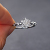 Brass Micro Pave Clear Cubic Zirconia Finger Rings FS-WGF1294-09-2