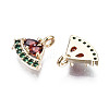 Brass Micro Pave Colorful Cubic Zirconia Charms KK-S359-086-RS-3
