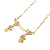 Brass Micro Pave Clear Cubic Zirconia Girls and boys Pendant Necklaces for Valentine's Day NJEW-K381-01B-G-1