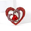 Heart Alloy Rhinestone Brooches for Backpack Clothes PW-WGF90AF-01-2