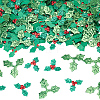 400Pcs 2 Styles Cloth Red Berry Leaf FIND-SC0012-19-1