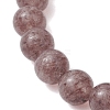 6mm Round Natural Strawberry Quartz Beaded Stretch Bracelets for Women Men BJEW-JB10455-3