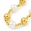 304 Stainless Steel & 201 Stainless Steel & Plastic Pearl Round Beaded Necklaces for Women NJEW-G144-01B-G-2