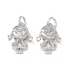 Brass Micro Pave Cubic Zirconia Pendants KK-E068-VB205-2