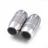 304 Stainless Steel Magnetic Clasps with Glue-in Ends STAS-D242-17P-1