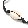 Natural Cowrie Shell Braided Bead Bracelet BJEW-PH01648-02-2