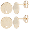 32Pcs 201 Stainless Steel Flat Round Stud Earring Findings STAS-BBC0008-90G-1