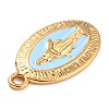 Golden Alloy Enamel Pendants KK-P197-16E-2