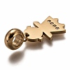304 Stainless Steel European Dangle Charms STAS-I177-15G-3
