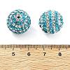 Stripe Pattern Polymer Clay Rhinestone Beads CLAY-NH0001-01D-3
