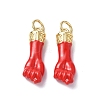 Eco-Friendly Rack Plating Brass Enamel Pendants X-KK-F845-36G-01-2