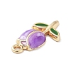 Golden Plated Alloy Enamel Pendants ENAM-L047-01G-02-2