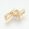 Brass Cubic Zirconia Charms X-ZIRC-R015-110G-2