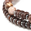 Natural Zebra Jasper & Synthetic Non-magnetic Hematite Beads Energy Stretch Bracelets Set BJEW-JB07142-02-6