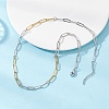 4MM Two Tone 304 Stainless Steel Paperclip Chain Necklaces NJEW-JN05625-1
