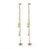 Cubic Zirconia Evil Eye with Brass Tassel Dangle Stud Earrings EJEW-JE05072-1