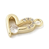 Brass Micro Pave Clear Cubic Zirconia Charms KK-B130-02G-04-2