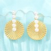 Brass with ABS Imitation Pearl Stud Earrings KK-CBAD104-02G-1