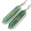 Bullet Natural Green Aventurine Pointed Dowsing Pendulums AJEW-B106-01AS-08-2