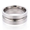 201 Stainless Steel Grooved Finger Ring Settings STAS-WH0039-12C-P-1