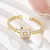 Brass Shell Cuff Rings for Women RJEW-C126-01G-2