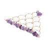 Natural Amethyst Chip Copper Wire Wrapped Connector Charms PALLOY-JF03030-06-4