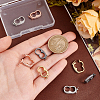 8Pcs 4 Colors Rack Plating Brass Micro Pave Cubic Zirconia Twister Clasps ZIRC-PH0001-45-3