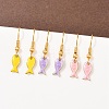 Ocean Series 304 Stainless Steel Enamel Dangle Earrings EJEW-K017-01E-G-1