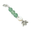 Alloy Elephant & Freshwater Shell Beads Pendant Decorations HJEW-JM02703-5