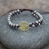 Natural Howlite Round Beaded Braided Bead Bracelets FS-WGE5EF2-01-1
