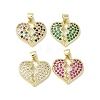 Brass Micro Pave Cubic Zirconia Pendants KK-C058-20G-1