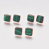 Synthetic Malachite Stud Earrings EJEW-F139-A01-1