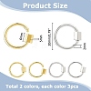 6Pcs 2 Colors Brass Screw Carabiner Lock Charms KK-HS0001-08-2